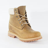 Womens Timberland 6 Inch Premium 8229A Khaki Leather Lace Up Waterproof Boots